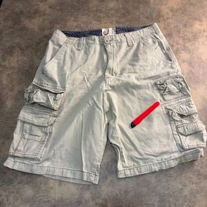 Ocean Pacific Cargo Shorts Mens 34 Wheat Tan Cotton Multi Pocket Raverl VTG y2k